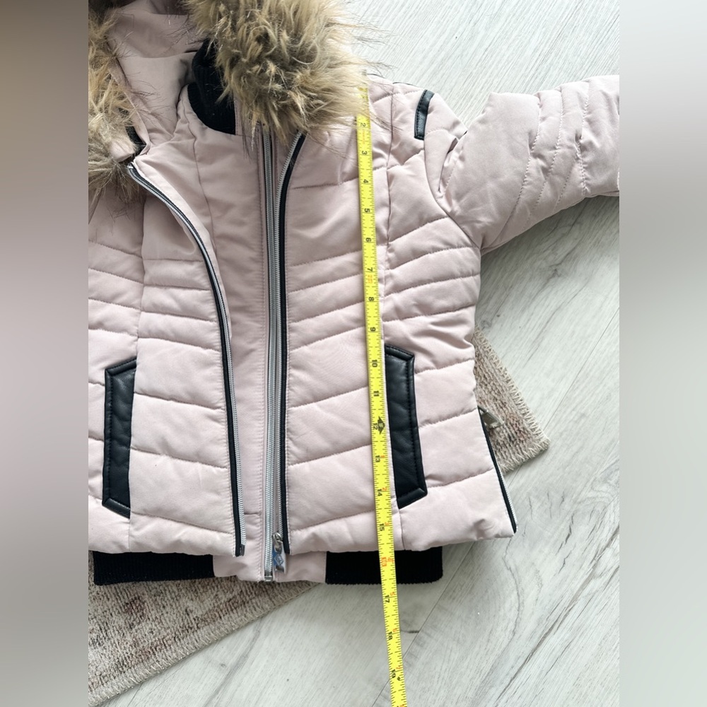 Point Zero Winter Hooded Jacket- Removable Fur- Blush - Size 5 - Picture 15 of 16